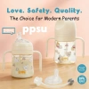 Bình sữa Cổ Rộng PPSU Hoạ Tiết Gấu - Tay cầm chống sặc, an toàn cho bé
