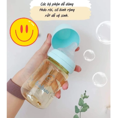 Bình sữa cổ rộng PPSU Limited Babuu 170ml-270ml, núm cánh hoa điều chỉnh khớp ngậm, giảm giá 119.000 VND 6 Bình sữa cổ rộng PPSU Limited Babuu 170ml-270ml, núm cánh hoa điều chỉnh khớp ngậm, giảm giá 119.000 VND 6