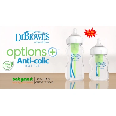 Bình sữa cổ rộng thủy tinh USA Dr.Brown's 150-270ml - Giá 329.000, đổi trả