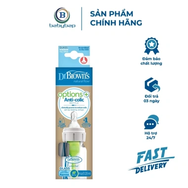 Bình Sữa Cổ Thường Thủy Tinh Options Plus Dr Brown Giá chỉ 399.000 giảm mạnh