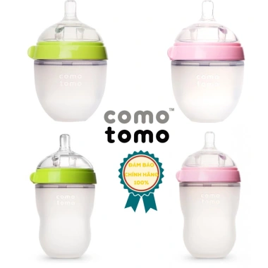 Bình Sữa Comotomo 150ml‑250ml, Nhỏ Gọn, Tặng Tay Cầm Cán Tiên, Giá 239.000₫
