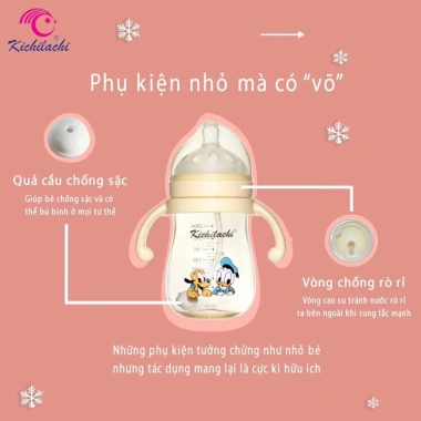 Bình sữa đa năng Kichilachi Tritan 240ml cổ rộng, tay cầm chống sặc, đầy hơi cho bé 4 Bình sữa đa năng Kichilachi Tritan 240ml cổ rộng, tay cầm chống sặc, đầy hơi cho bé 4