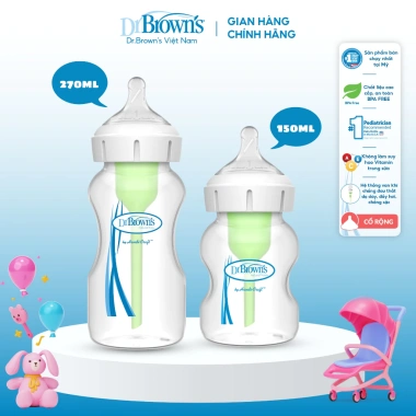 Bình sữa Dr Brown cổ rộng 150ml và 270ml nhựa PP, giá ưu đãi 347.000 VND