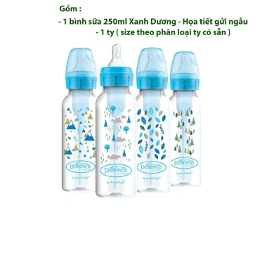 Bình sữa Dr Brown Option 120/250ml và Cổ nhựa hẹp đa màu giảm giá 249.900đ - An toàn, tiện lợi cho bé