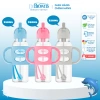 Bình sữa Dr Brown's PP 250ml, cổ hẹp, 2 tay cầm, ống hút silicone, màu hồng xanh ghi - 373.000đ