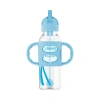 Bình sữa Dr Brown's PP 250ml, cổ hẹp, 2 tay cầm, ống hút silicone, màu hồng xanh ghi - 373.000đ 3