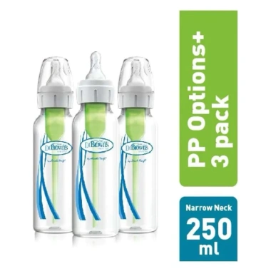 Bình sữa Dr.Brown's cổ hẹp 120ml và 250ml nhựa PP Options Plus tách an toàn, giảm giá