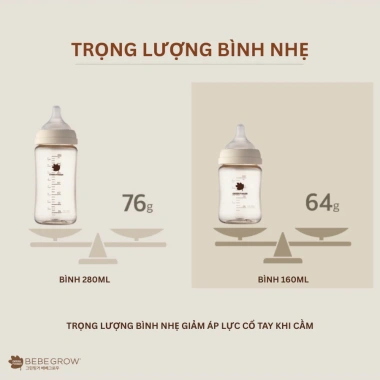Bình sữa Greenfinger Bebegrow PPSU an toàn 160ml/280ml chịu nhiệt tốt - 490k