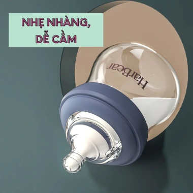 Bình Sữa HarBear Thủy Tinh Chống Đầy Hơi 120ml-180ml Bảo Vệ Bé Giá Ưu Đãi 109.000