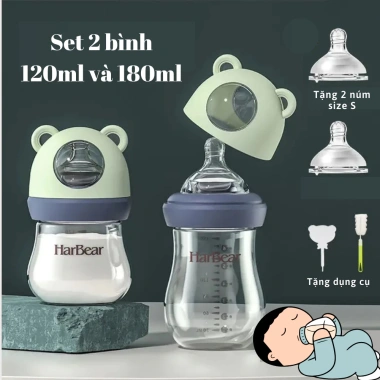 Bình Sữa HarBear Thủy Tinh Chống Đầy Hơi 120ml-180ml Bảo Vệ Bé Giá Ưu Đãi 109.000 8 Bình Sữa HarBear Thủy Tinh Chống Đầy Hơi 120ml-180ml Bảo Vệ Bé Giá Ưu Đãi 109.000 8