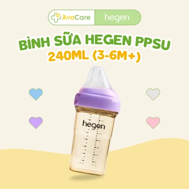 Bình sữa Hegen 240ml PPSU núm silicone cho bé 3‑6 tháng, giá ưu đãi 550k 2 Bình sữa Hegen 240ml PPSU núm silicone cho bé 3‑6 tháng, giá ưu đãi 550k 2