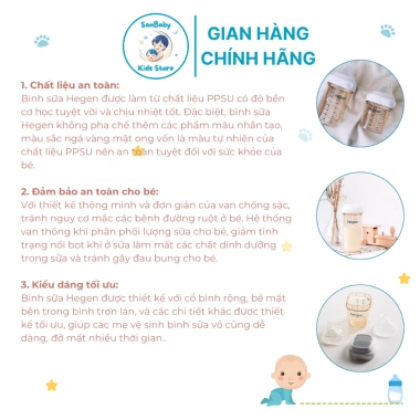 Bình Sữa Hegen Đủ Kích Cỡ Núm 150-240-330ml An Toàn cho Bé 0‑9 Tháng, Giá ưu đãi 339k