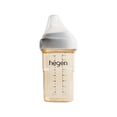 Bình sữa Hegen PPSU 240ml size M (3‑6 tháng) núm ti, van chống sặc, dễ vệ sinh 649k