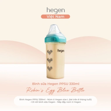 Bình sữa Hegen PPSU 330ml size L núm ti, an toàn cho bé trên 6 tháng, màu Robin Egg Blue giới hạn, độ bền cao, thiết kế sang trọng - giảm còn 979.000₫ 3