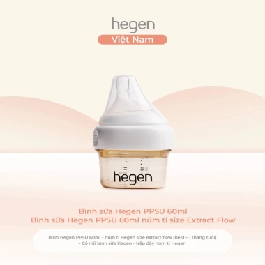 Bình sữa Hegen PPSU chống sặc 60-330ml cho bé sơ sinh và trẻ nhỏ - An toàn không rò rỉ giá ưu đãi 550k