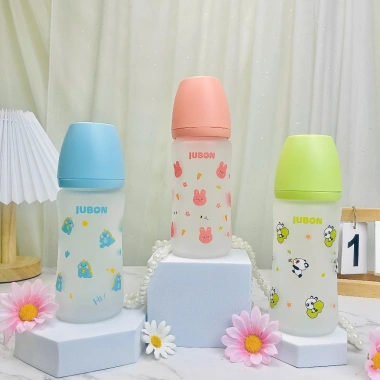 Bình sữa JUBON thủy tinh bọc silicone cao cấp 150ml-240ml, an toàn cho bé, giảm giá 149.900₫