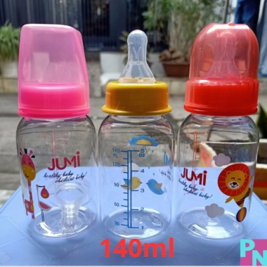 Bình sữa Jumi 140-250ml, núm vú mềm, kháng sặc, giảm đầy hơi, tay cầm, không quai