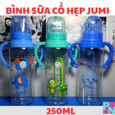 Bình sữa Jumi 140-250ml, núm vú mềm, kháng sặc, giảm đầy hơi, tay cầm, không quai 5 Bình sữa Jumi 140-250ml, núm vú mềm, kháng sặc, giảm đầy hơi, tay cầm, không quai 5