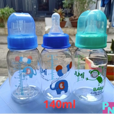 Bình sữa Jumi 140-250ml, núm vú mềm, kháng sặc, giảm đầy hơi, tay cầm, không quai