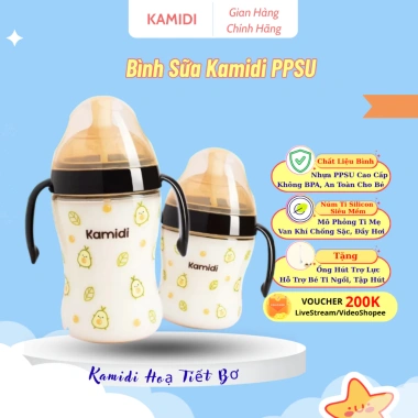Bình Sữa Kamidi Chất Liệu PPSU 210ml-300ml Họa Tiết Bơ An Toàn Giá Ưu Đãi 422.900 VND