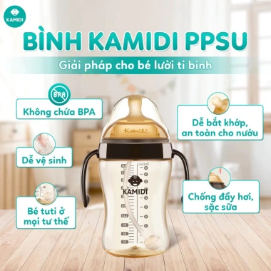 Bình sữa Kamidi PPSU an toàn, chống sặc, đầy hơi nhanh - Giá ưu đãi 382.000₫ 6