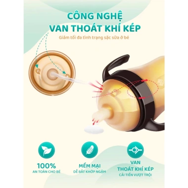 Bình sữa Kamidi silicon an toàn cho bé sơ sinh - Chống sặc, đầy hơi, chỉ 365k 4