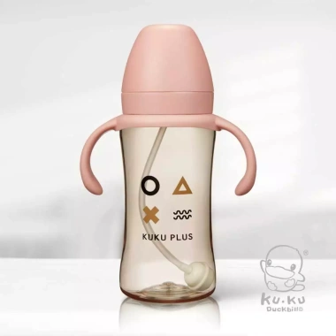 Bình sữa KU.KU Duckbill PPSU 300ml - Cổ rộng xoay 360°, van chống sặc, tay cầm