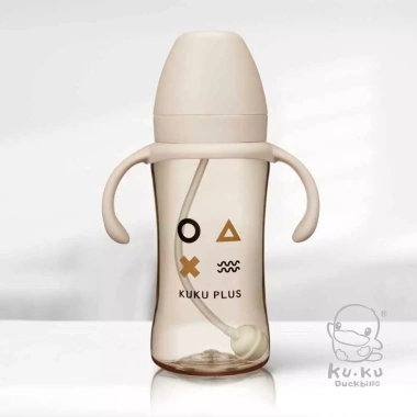Bình sữa KU.KU Duckbill PPSU 300ml - Cổ rộng xoay 360°, van chống sặc, tay cầm