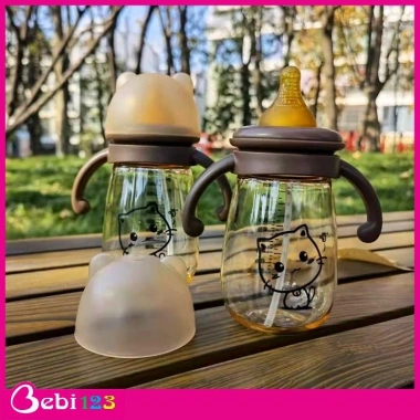 Bình sữa Mèo Nâu cổ rộng 240/300ml - van chống sặc, tay cầm tiện lợi, giá 15.000 VND 2
