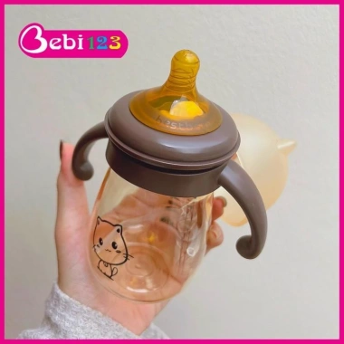 Bình sữa Mèo Nâu cổ rộng 240/300ml - van chống sặc, tay cầm tiện lợi, giá 15.000 VND 6