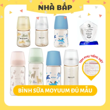Bình sữa Moyuum 170ml‑270ml Hàn Quốc chọn núm chính hãng – An toàn cho bé, Giá 219,100₫, Nhà Bắp Store