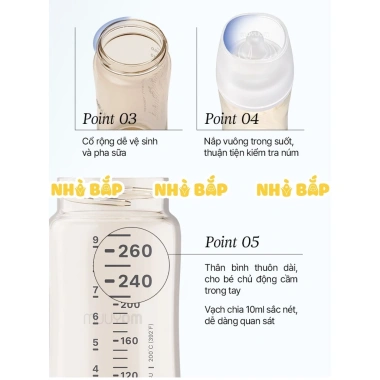 Bình sữa Moyuum 170ml‑270ml Hàn Quốc chọn núm chính hãng – An toàn cho bé, Giá 219,100₫, Nhà Bắp Store