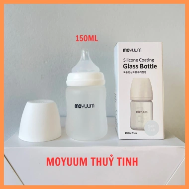 Bình sữa Moyuum thủy tinh silicone cao cấp 150ml và 240ml - An toàn không BPA, dễ vệ sinh 2