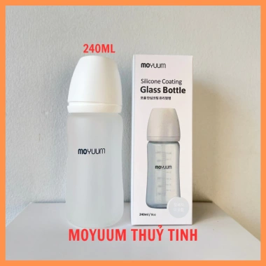 Bình sữa Moyuum thủy tinh silicone cao cấp 150ml và 240ml - An toàn không BPA, dễ vệ sinh 3