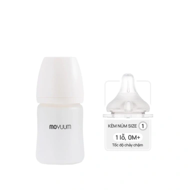 Bình sữa Moyuum thủy tinh silicone cao cấp 150ml và 240ml - An toàn không BPA, dễ vệ sinh 7