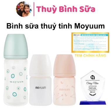 Bình sữa Moyuum Thủy tinh tráng Silicon 150ml-240ml Hàn Quốc chính hãng - 480k