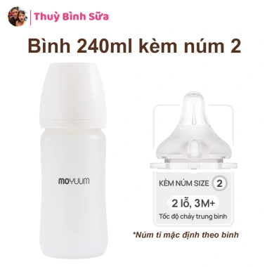 Bình sữa Moyuum Thủy tinh tráng Silicon 150ml-240ml Hàn Quốc chính hãng - 480k 8