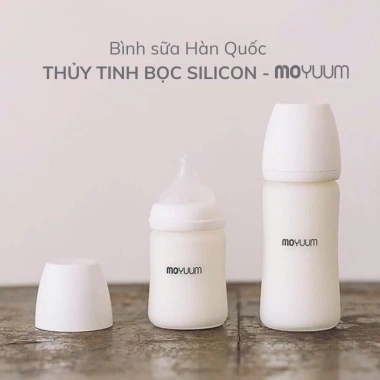 Bình sữa Moyuum thuỷ tinh tráng silicon 150ml - 240ml không BPA giá ưu đãi 585k 10