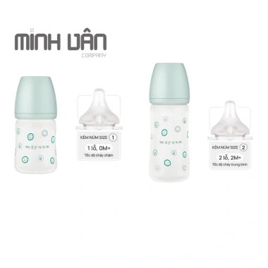 Bình sữa Moyuum thuỷ tinh tráng silicon 150ml/240ml - Giá 565k, không đổi núm