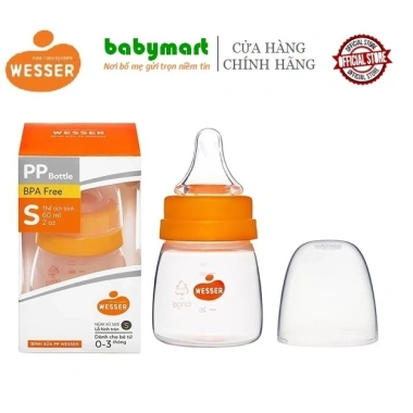 Bình sữa nhựa PP Wesser 60ml cho bé sơ sinh - Chính hãng, an toàn, giá 135k