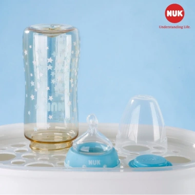 Bình sữa NUK cảm biến nhiệt PPSU chuẩn EU, núm ti silicone, 150ml-300ml