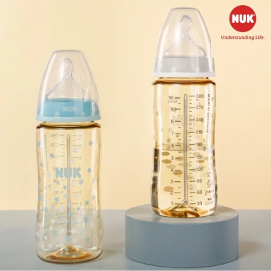Bình sữa NUK cảm biến nhiệt PPSU chuẩn EU, núm ti silicone, 150ml-300ml