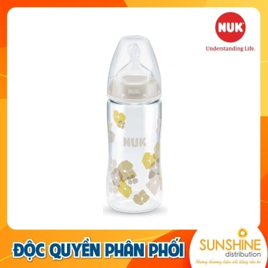 Bình sữa NUK cổ rộng 300ml, núm ti S2, chống sặc, chống đầy hơi – 231.200₫