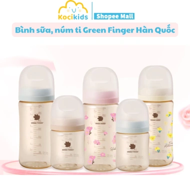 Bình sữa núm ti Green Finger Hàn Quốc 160ml-280ml chính hãng, chọn núm S/M/L/LL, giá ưu đãi 140.000đ