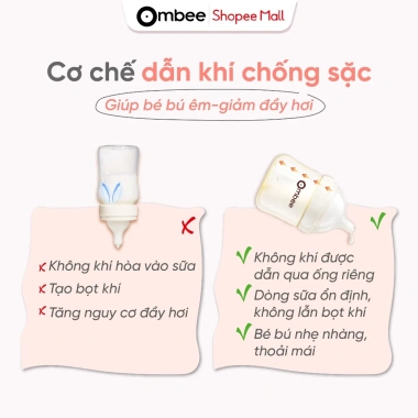 Bình Sữa Ombee PPSU Chống Sặc, Chống Đầy Hơi, Núm Ti Mềm - Prince 90ml/170ml/270ml 363.000₫ 4