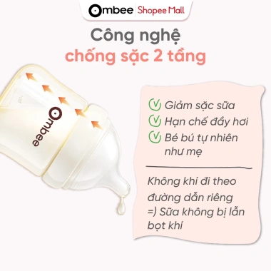 Bình Sữa Ombee PPSU Chống Sặc, Chống Đầy Hơi, Núm Ti Mềm - Prince 90ml/170ml/270ml 363.000₫ 5