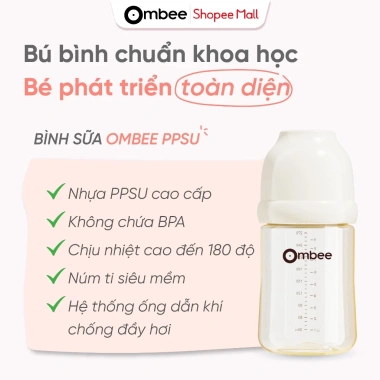 Bình Sữa Ombee PPSU Chống Sặc, Chống Đầy Hơi, Núm Ti Mềm - Prince 90ml/170ml/270ml 363.000₫ 6