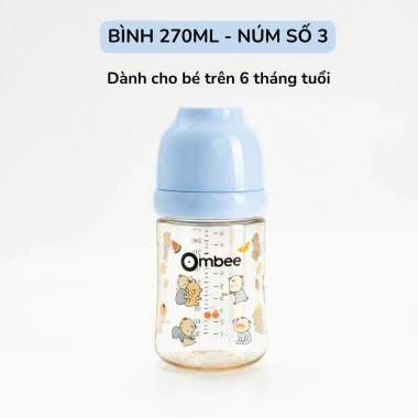 Bình Sữa Ombee PPSU Chống Sặc, Chống Đầy Hơi, Núm Ti Mềm - Prince 90ml/170ml/270ml 363.000₫ 10