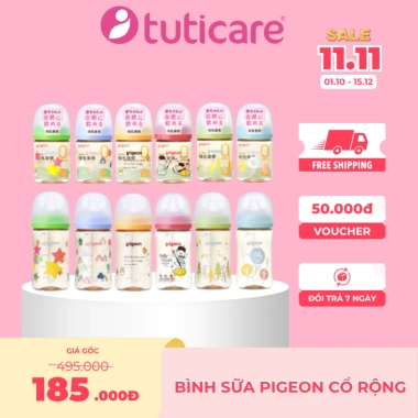 Bình Sữa Pigeon Cổ Rộng 160ml/240ml - Nhập Khẩu Chính Hãng, An Toàn Bé, Giá 189.000 VNĐ