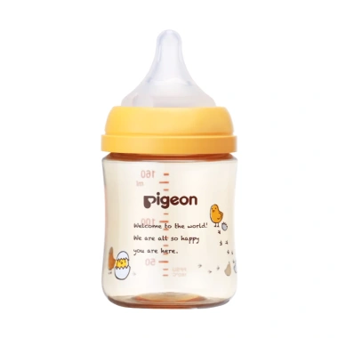 Bình sữa Pigeon nội địa Nhật thế hệ 3 màu vàng Gà Con - 160ml/240ml, thiết kế mới, an toàn, giảm giá 255k 5